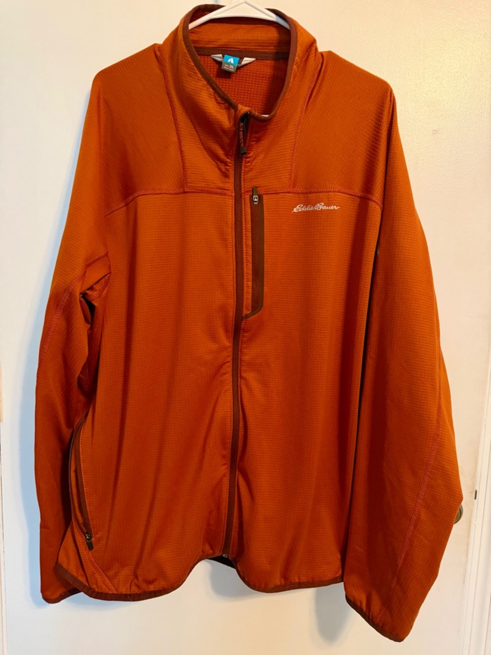 Eddie Bauer Men's Rust Orange Lightweight Full-Zip Shirt Jacket